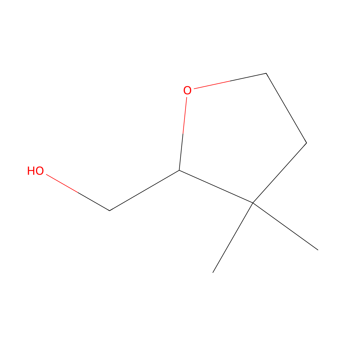 (3,3-Dimethyloxolan-2-yl)methanol molecular structure, CAS 81887-60-7
