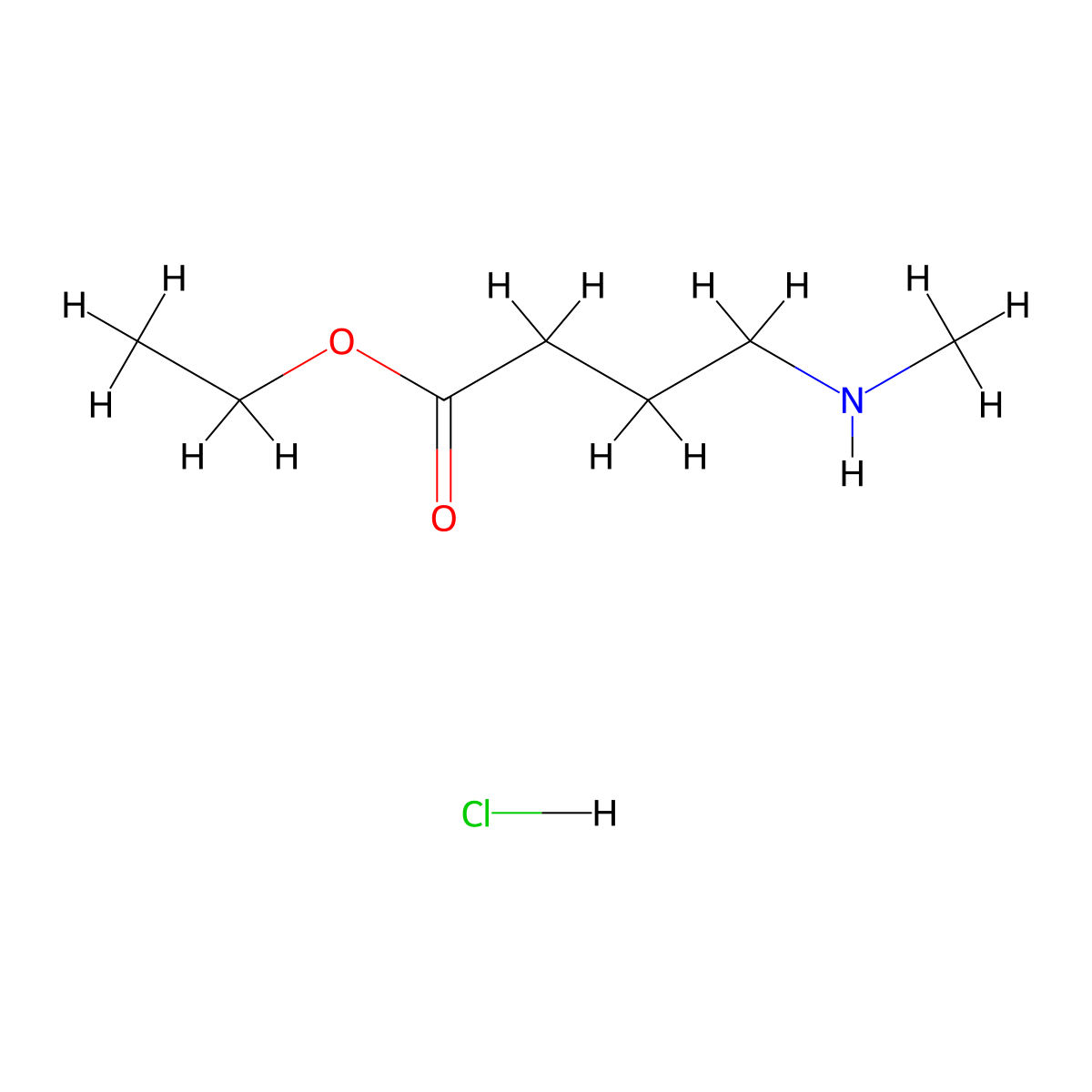 Ethyl 4-(methylamino)butanoate hydrochloride molecular structure, CAS 81893-75-6