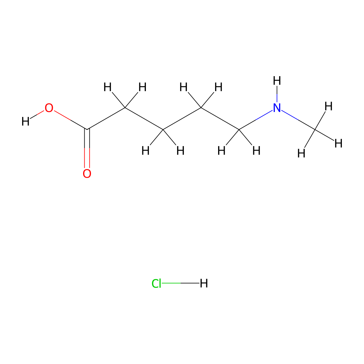 5-Methylaminopentanoic acid hydrochloride molecular structure, CAS 81893-78-9