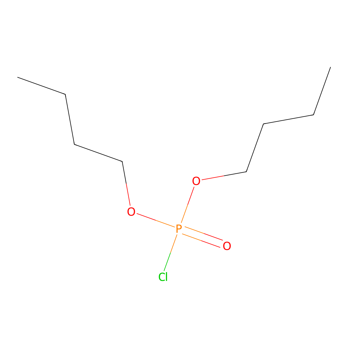 Phosphorochloridic acid, dibutyl ester molecular structure, CAS 819-43-2