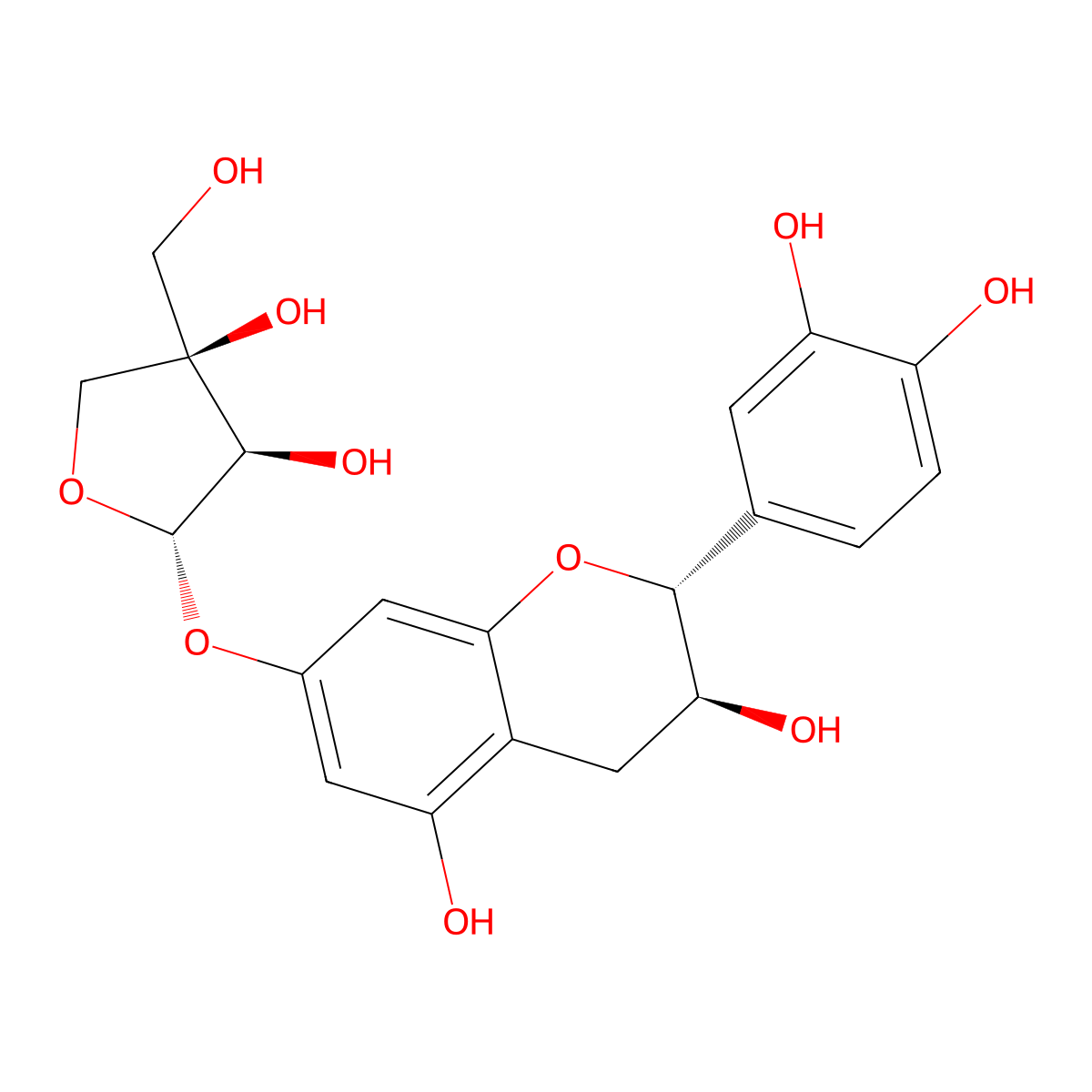 Catechin 7-O-apiofuranoside molecular structure, CAS 81905-13-7