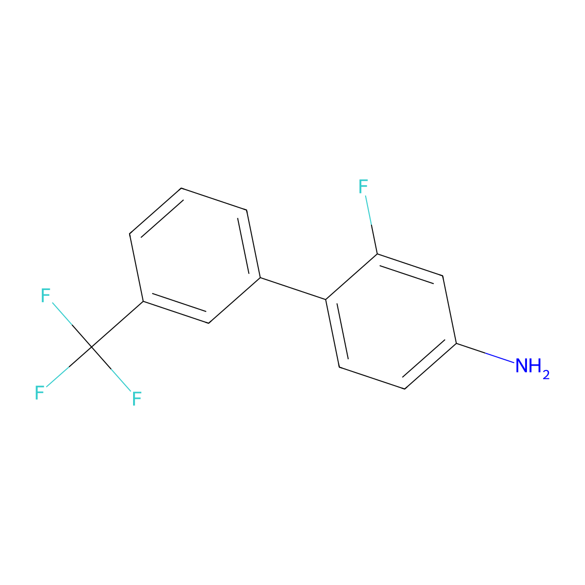 2-Fluoro-3'-(trifluoromethyl)-1,1'-biphenyl-4-amine molecular structure, CAS 819052-91-0