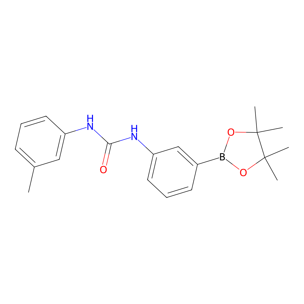 1-(3-(4,4,5,5-Tetramethyl-1,3,2-dioxaborolan-2-yl)phenyl)-3-(m-tolyl)urea molecular structure, CAS 819056-45-6