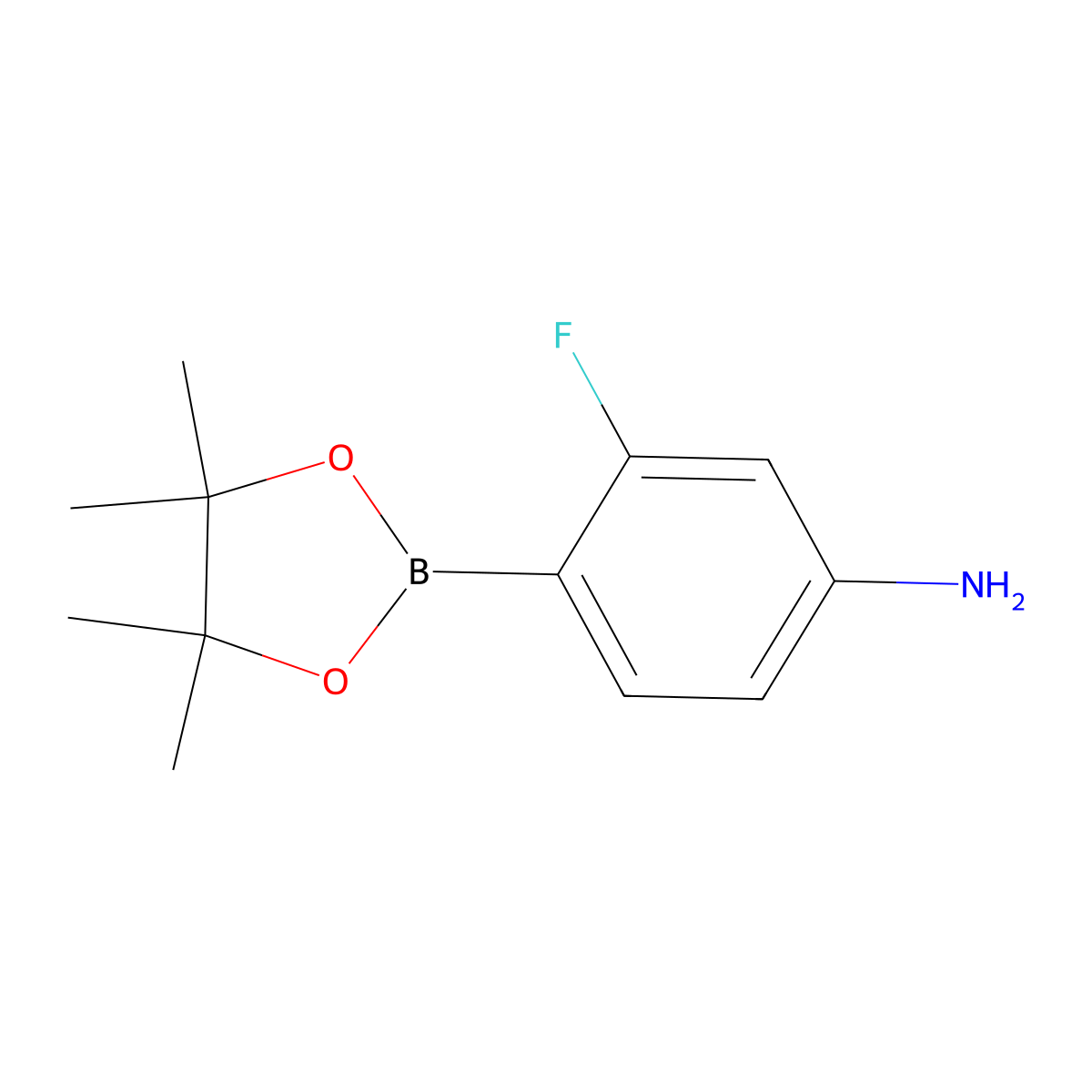 3-Fluoro-4-(tetramethyl-1,3,2-dioxaborolan-2-yl)aniline molecular structure, CAS 819057-45-9