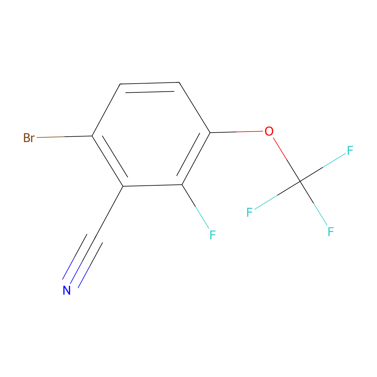 6-Bromo-2-fluoro-3-(trifluoromethoxy)benzonitrile molecular structure, CAS 819058-17-8