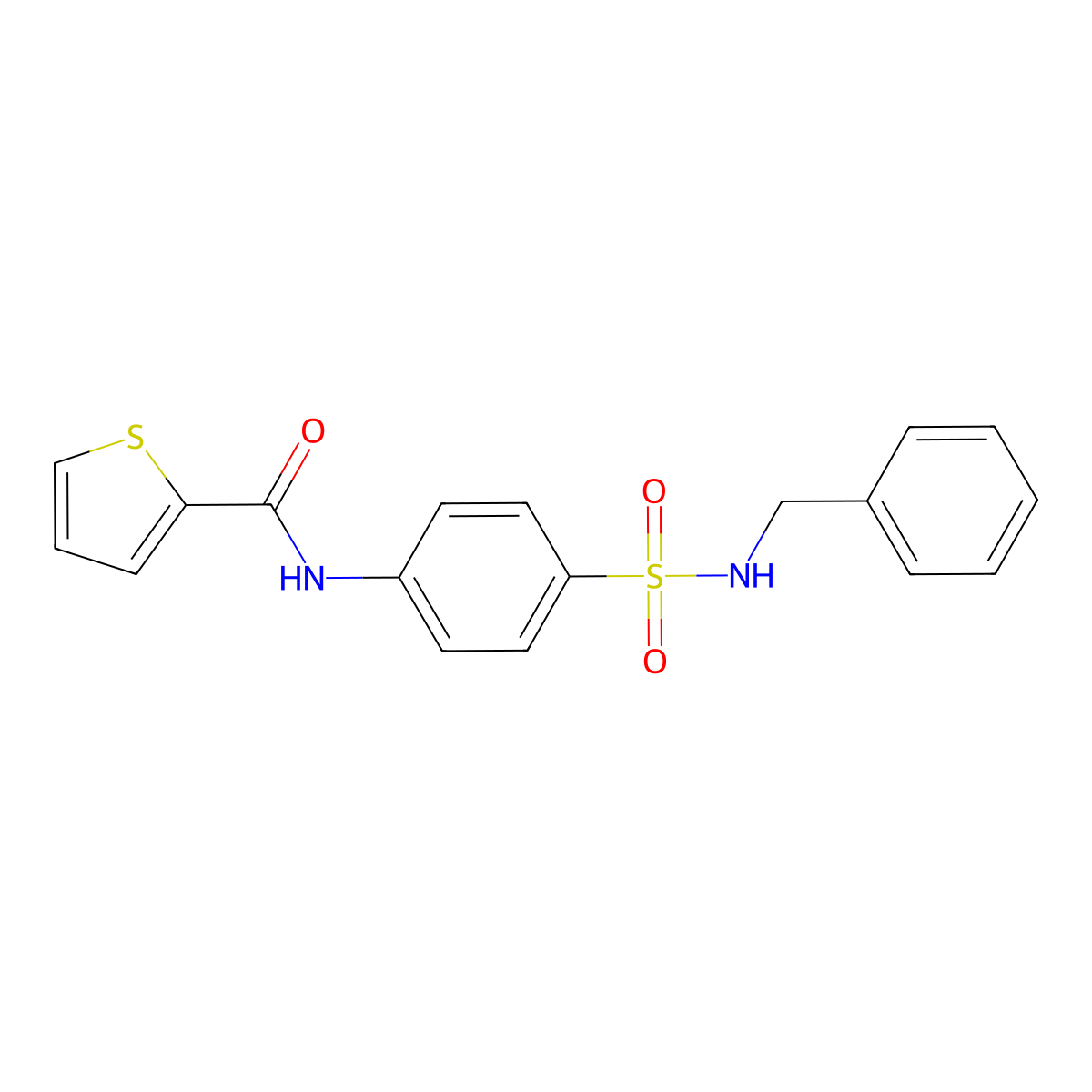 N-{4-[(benzylamino)sulfonyl]phenyl}-2-thiophenecarboxamide molecular structure, CAS 819060-84-9