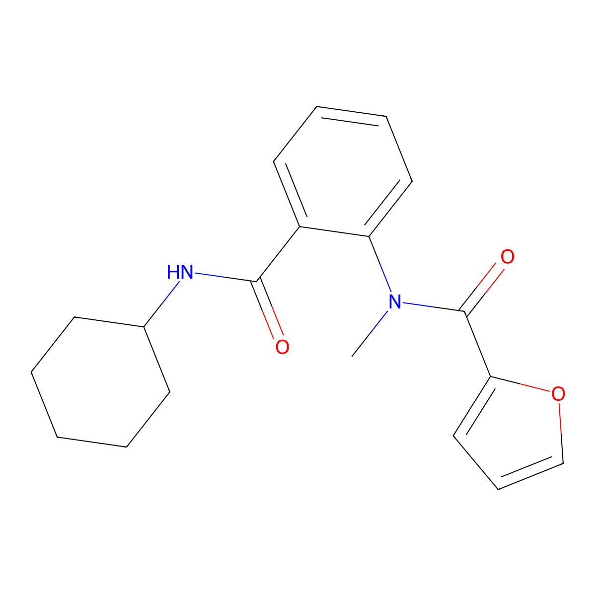 N-[2-(cyclohexylcarbamoyl)phenyl]-N-methylfuran-2-carboxamide molecular structure, CAS 819062-15-2