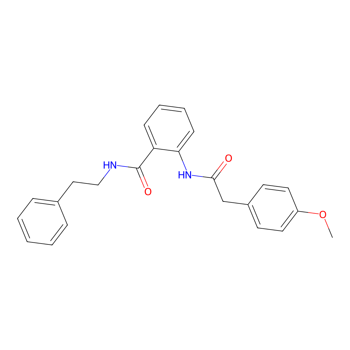 2-{[(4-methoxyphenyl)acetyl]amino}-N-(2-phenylethyl)benzamide molecular structure, CAS 819064-30-7