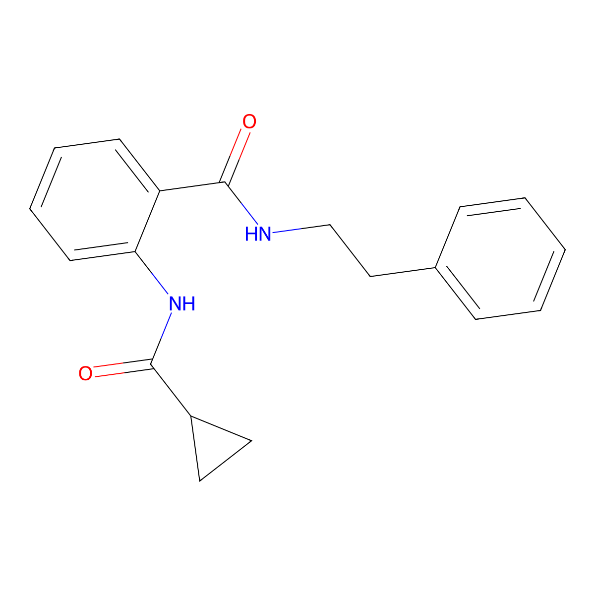 2-[(cyclopropylcarbonyl)amino]-N-(2-phenylethyl)benzamide molecular structure, CAS 819064-39-6