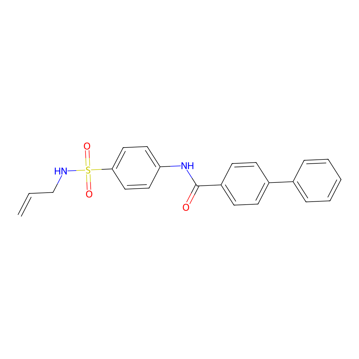 4-phenyl-N-[4-(prop-2-enylsulfamoyl)phenyl]benzamide molecular structure, CAS 819064-68-1