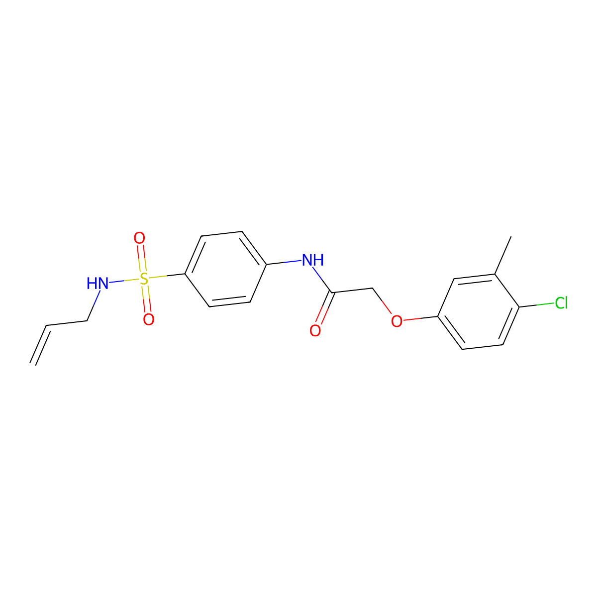 N-{4-[(allylamino)sulfonyl]phenyl}-2-(4-chloro-3-methylphenoxy)acetamide molecular structure, CAS 819064-71-6