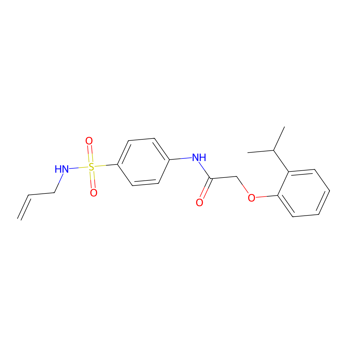 N-{4-[(allylamino)sulfonyl]phenyl}-2-(2-isopropylphenoxy)acetamide molecular structure, CAS 819064-72-7