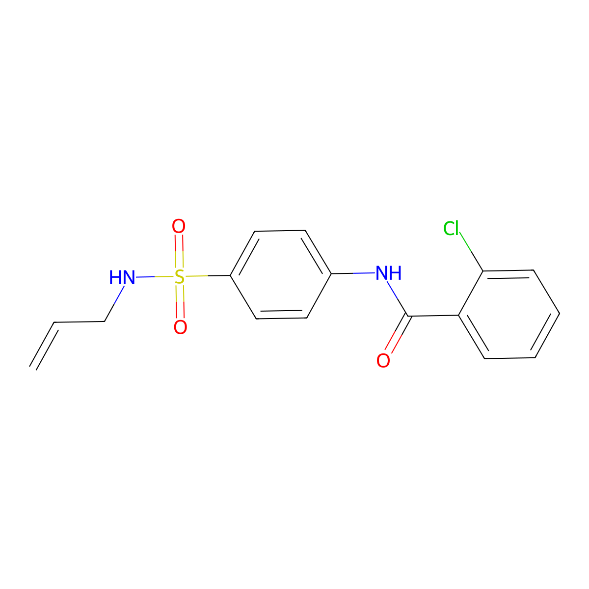 N-{4-[(allylamino)sulfonyl]phenyl}-2-chlorobenzamide molecular structure, CAS 819064-92-1