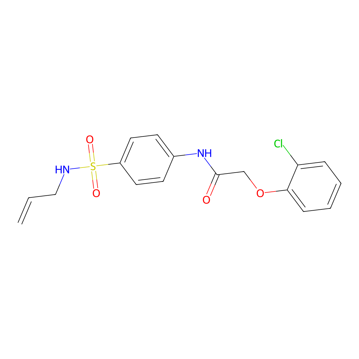 N-{4-[(allylamino)sulfonyl]phenyl}-2-(2-chlorophenoxy)acetamide molecular structure, CAS 819065-44-6