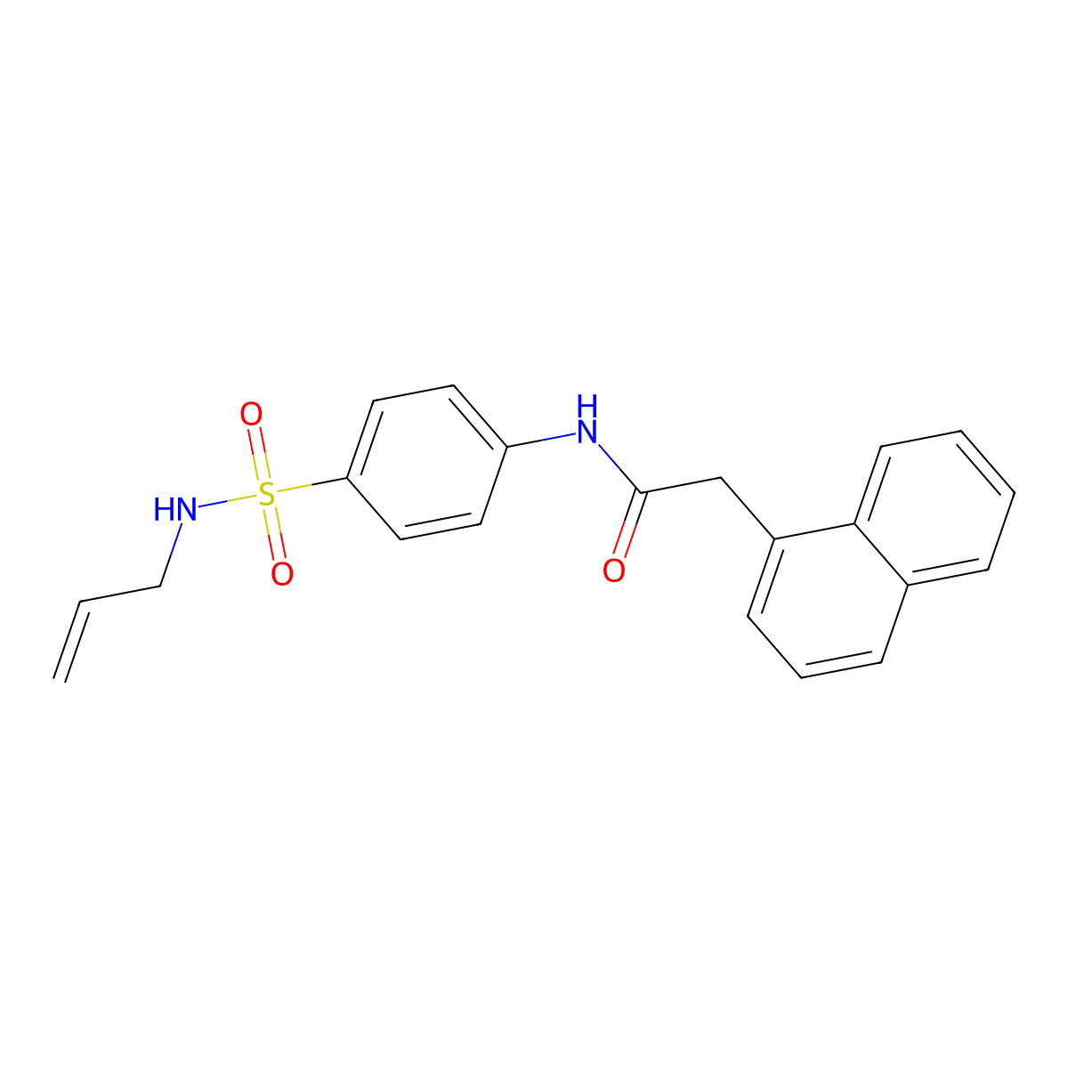 N-{4-[(allylamino)sulfonyl]phenyl}-2-(1-naphthyl)acetamide molecular structure, CAS 819065-45-7