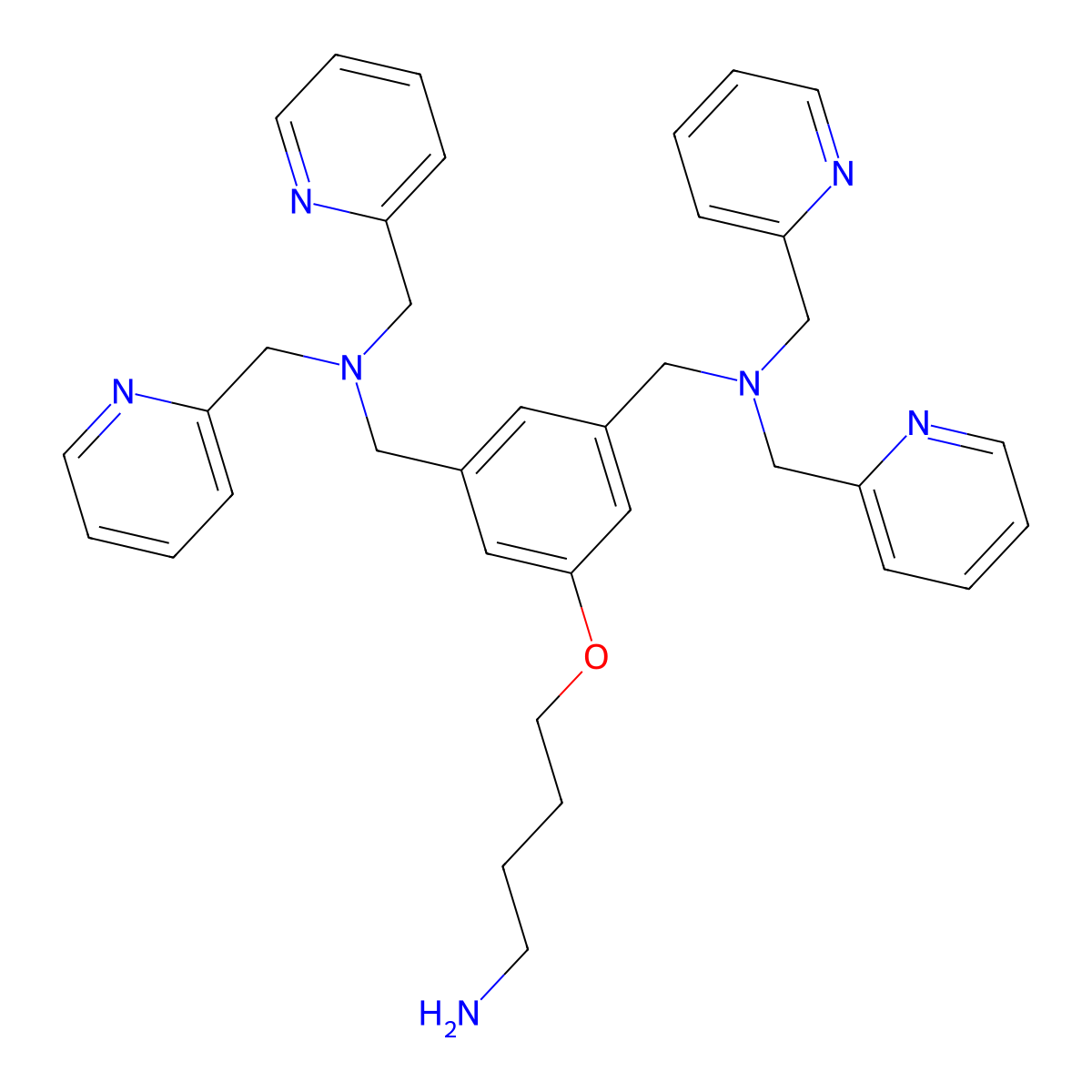N,N'-((5-(4-Aminobutoxy)-1,3-phenylene)bis(methylene))bis(1-(pyridin-2-yl)-N-(pyridin-2-ylmethyl)methanamine) molecular structure, CAS 819066-98-3