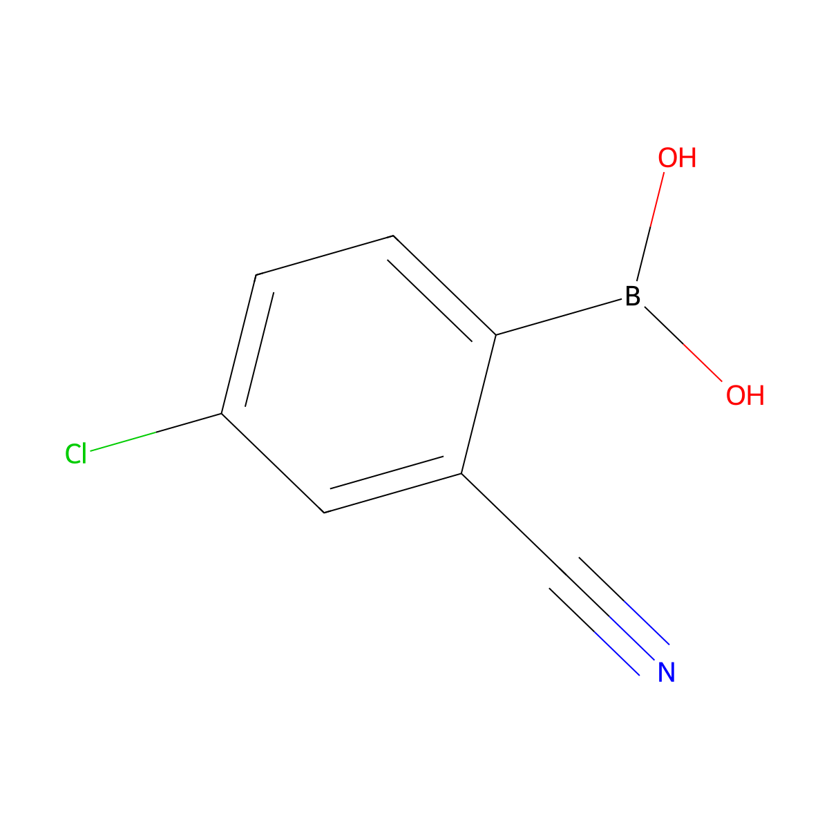 4-Chloro-2-cyanophenylboronic acid molecular structure, CAS 819070-53-6