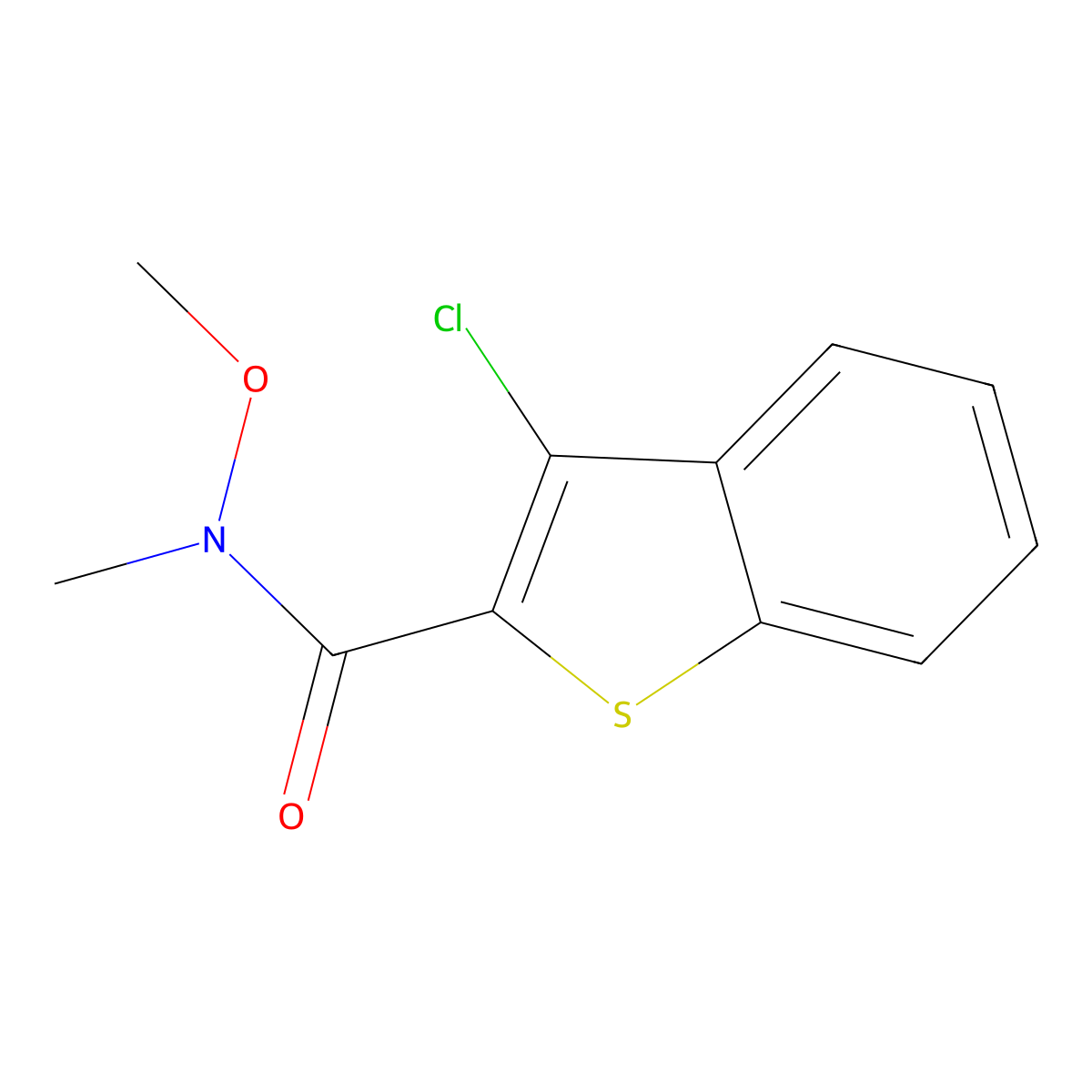 3-chloro-N-methoxy-N-methyl-1-benzothiophene-2-carboxamide molecular structure, CAS 819073-49-9