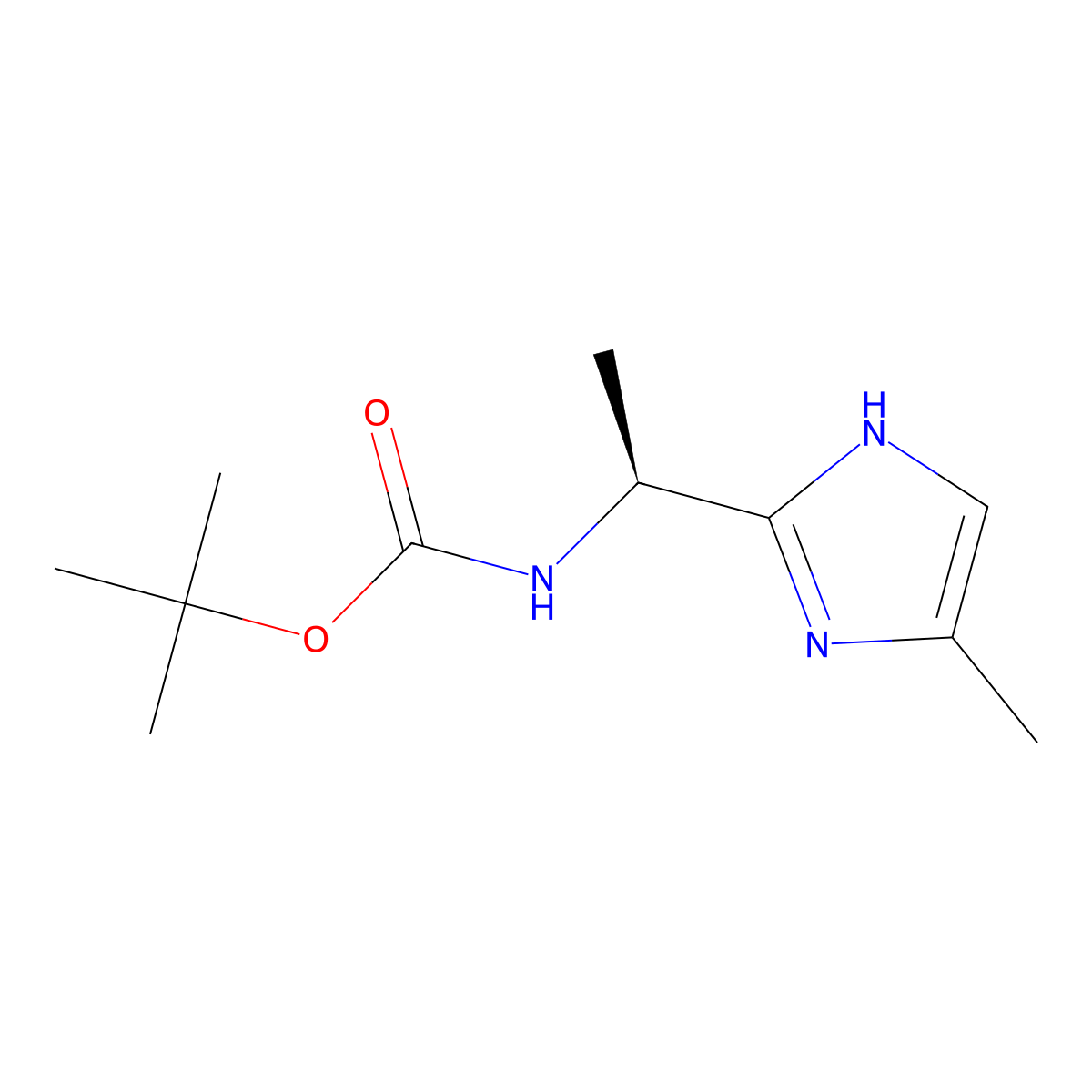 (S)-tert-Butyl (1-(4-methyl-1H-imidazol-2-yl)ethyl)carbamate molecular structure, CAS 819075-42-8