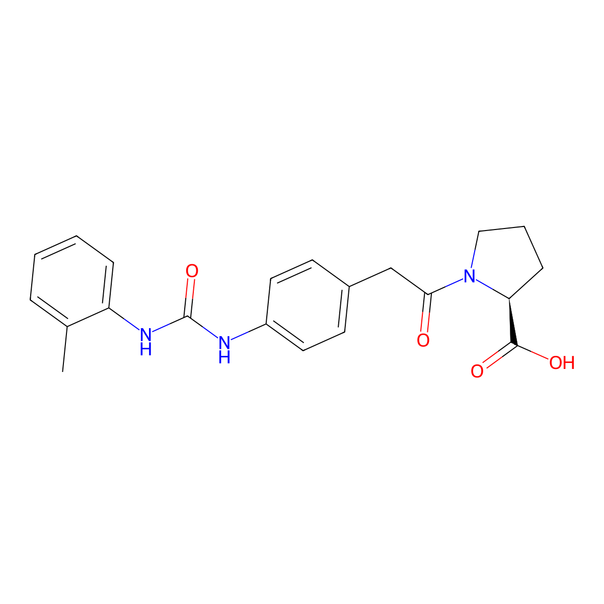 (2S)-1-[2-(4-{[(2-methylphenyl)carbamoyl]amino}phenyl)acetyl]pyrrolidine-2-carboxylic acid molecular structure, CAS 819078-82-5