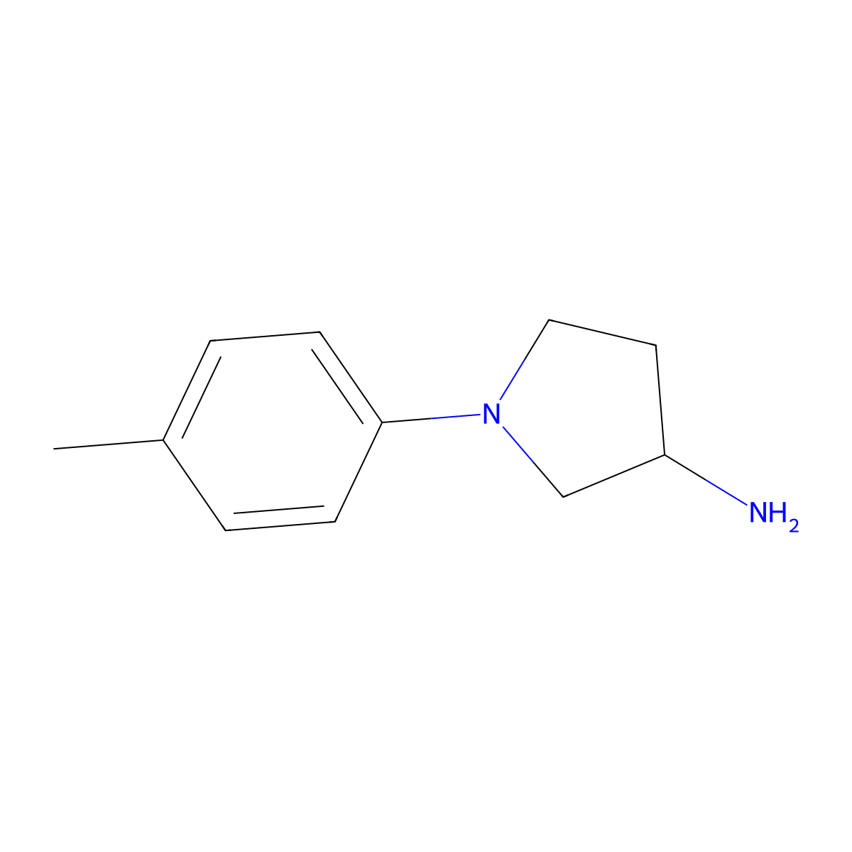1-(4-Methylphenyl)pyrrolidin-3-amine molecular structure, CAS 819080-04-1