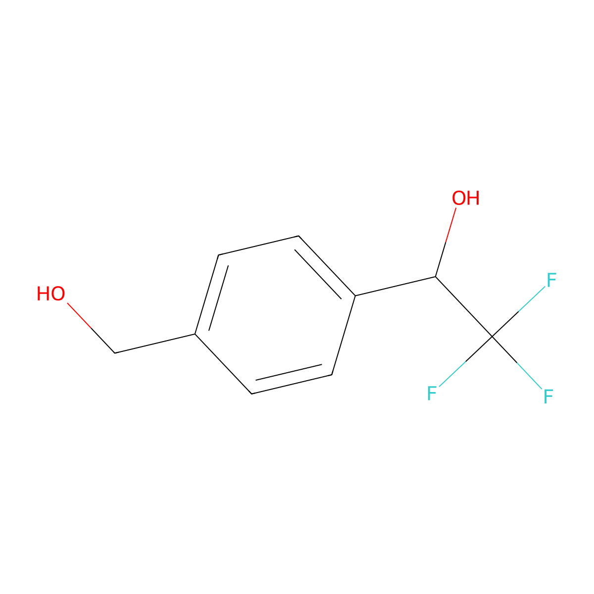 2,2,2-Trifluoro-1-(4-(hydroxymethyl)phenyl)ethanol molecular structure, CAS 819080-12-1
