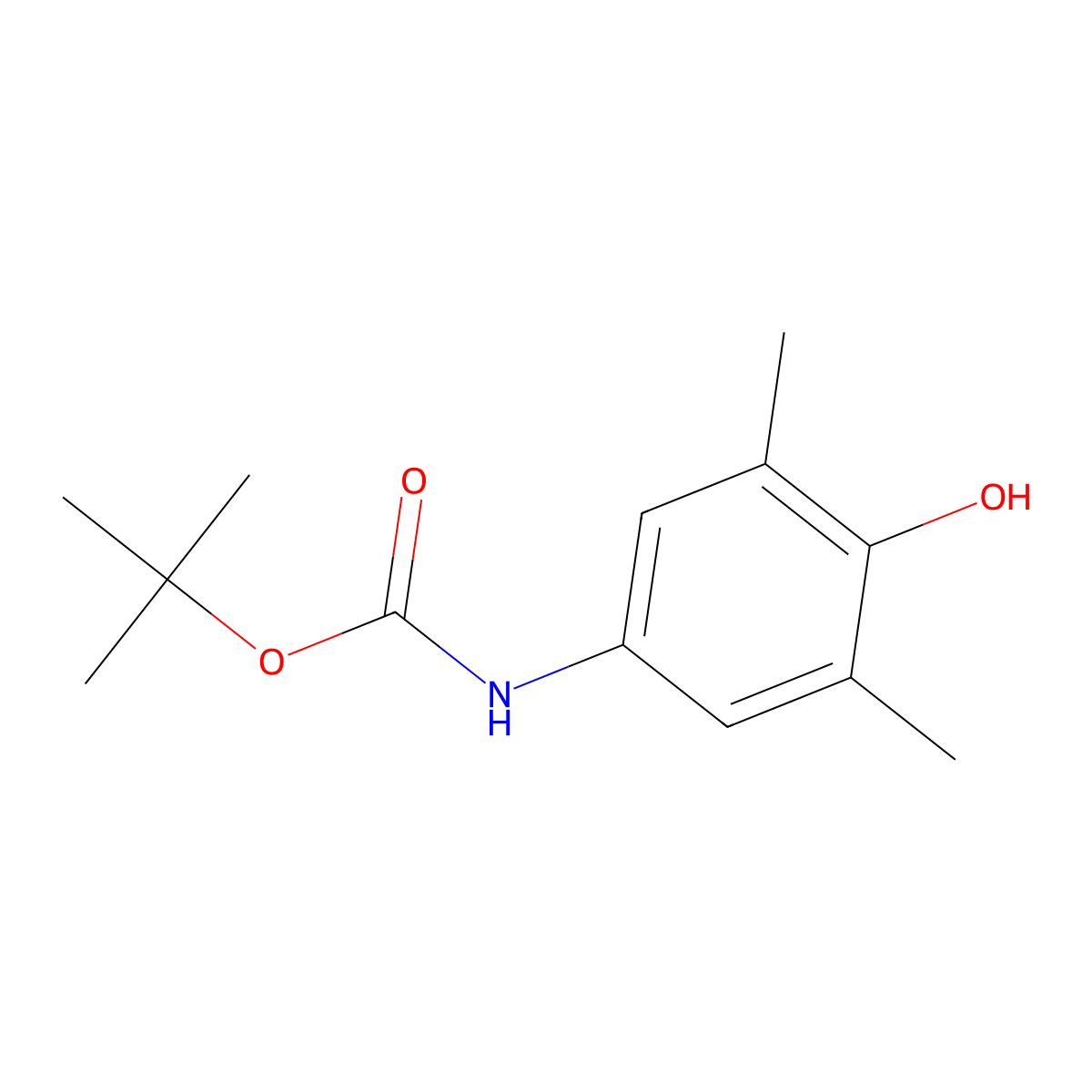 tert-butyl N-(4-hydroxy-3,5-dimethylphenyl)carbamate molecular structure, CAS 819083-93-7