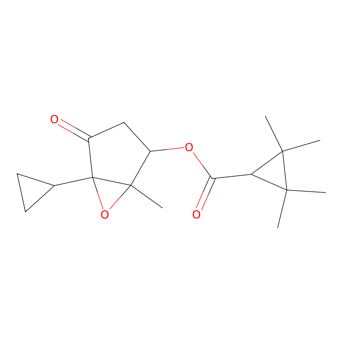 Cyclopropanecarboxylic acid, 2,2,3,3-tetramethyl-, 5-cyclopropyl-1-methyl-4-oxo-6-oxabicyclo(3.1.0)hex-2-yl ester molecular structure, CAS 81910-10-3