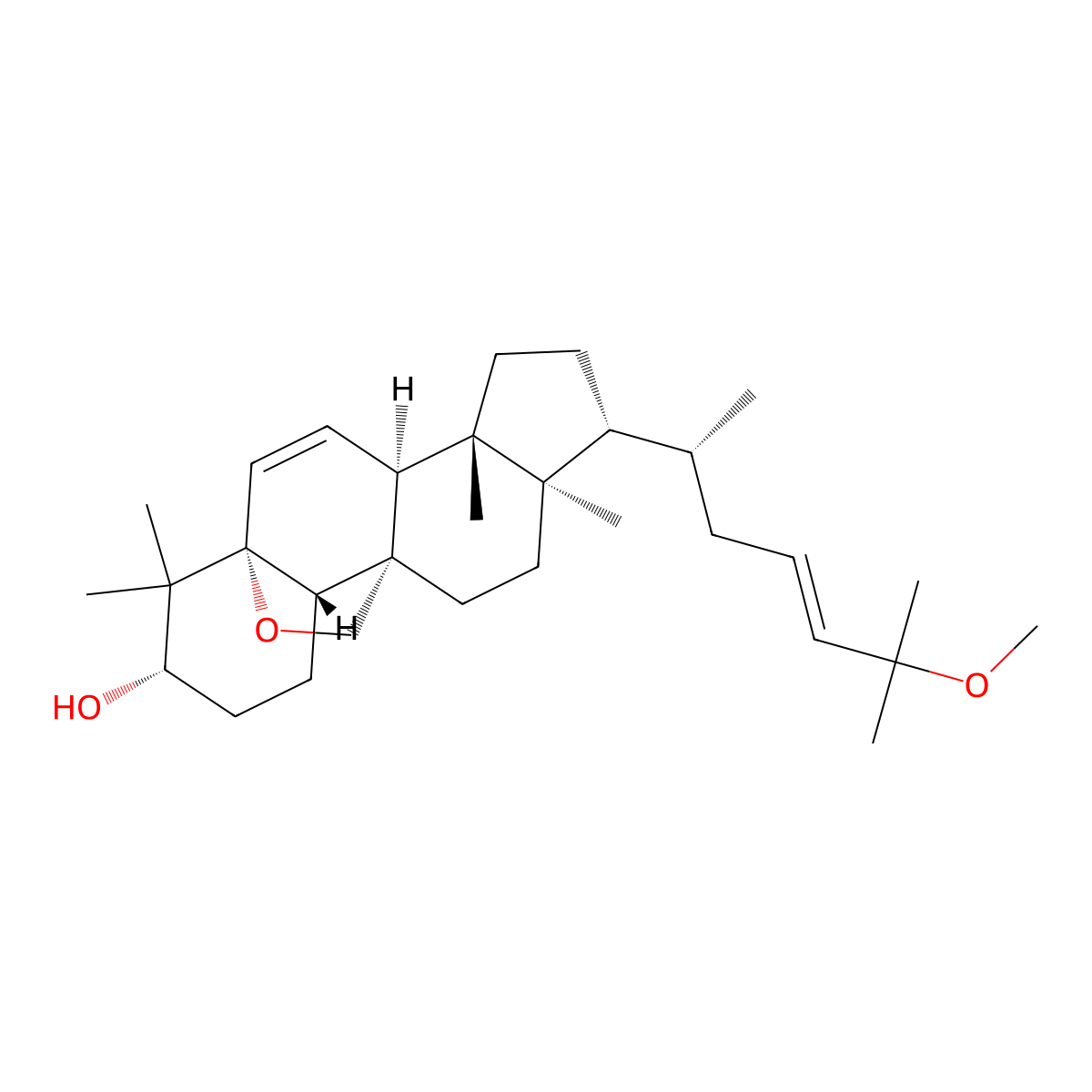 5,19-Epoxy-25-methoxycucurbita-6,23-dien-3-ol molecular structure, CAS 81910-39-6