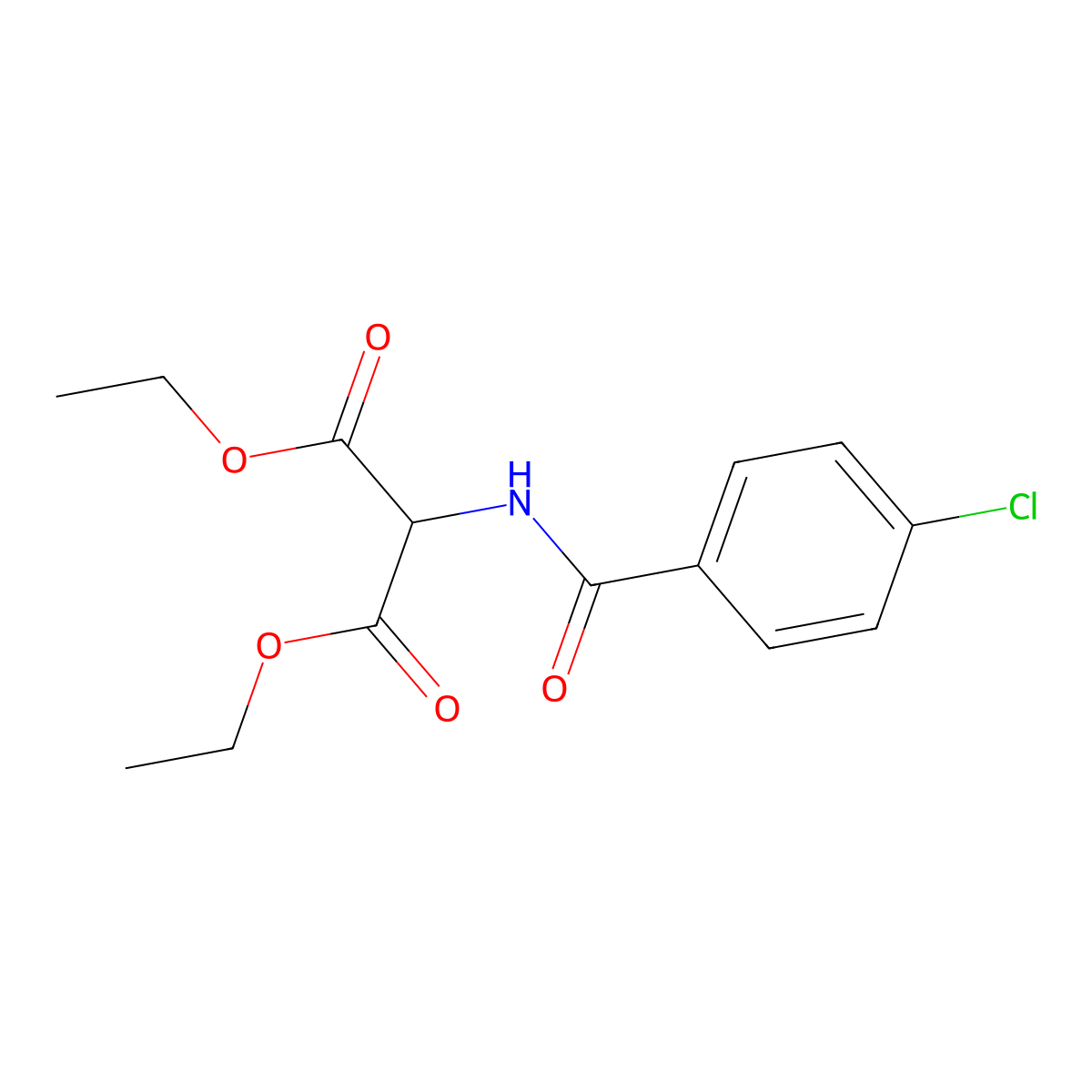 Diethyl (4-chlorobenzamido)propanedioate molecular structure, CAS 81918-01-6
