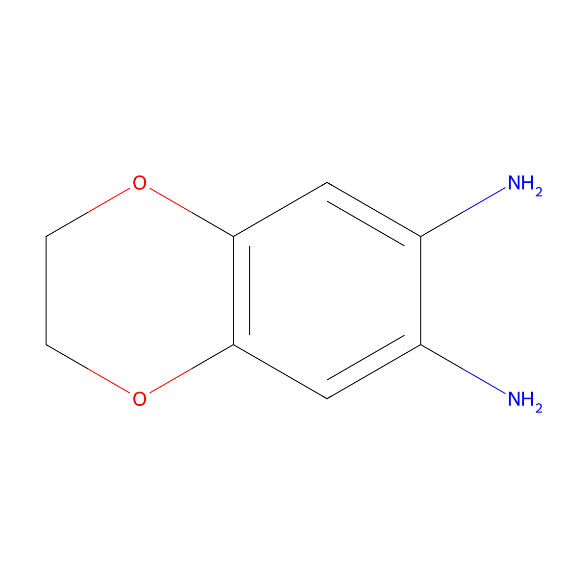1,2-Diamino-4,5-ethylenedioxybenzene molecular structure, CAS 81927-47-1