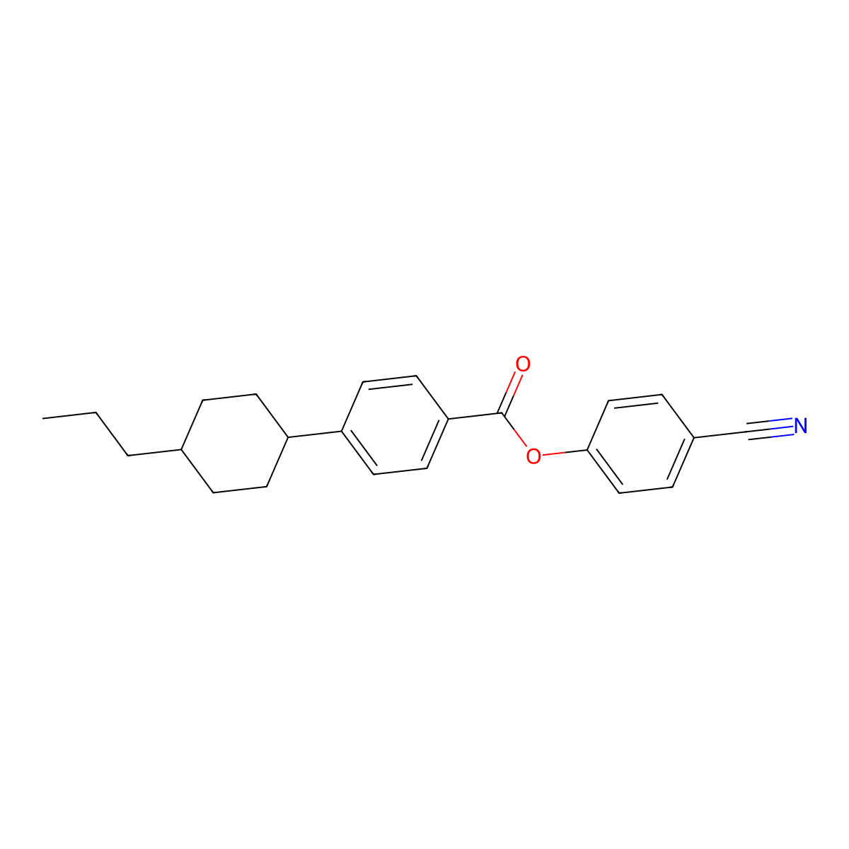 4-Cyanophenyl 4-(trans-4-propylcyclohexyl)benzoate molecular structure, CAS 81930-17-8