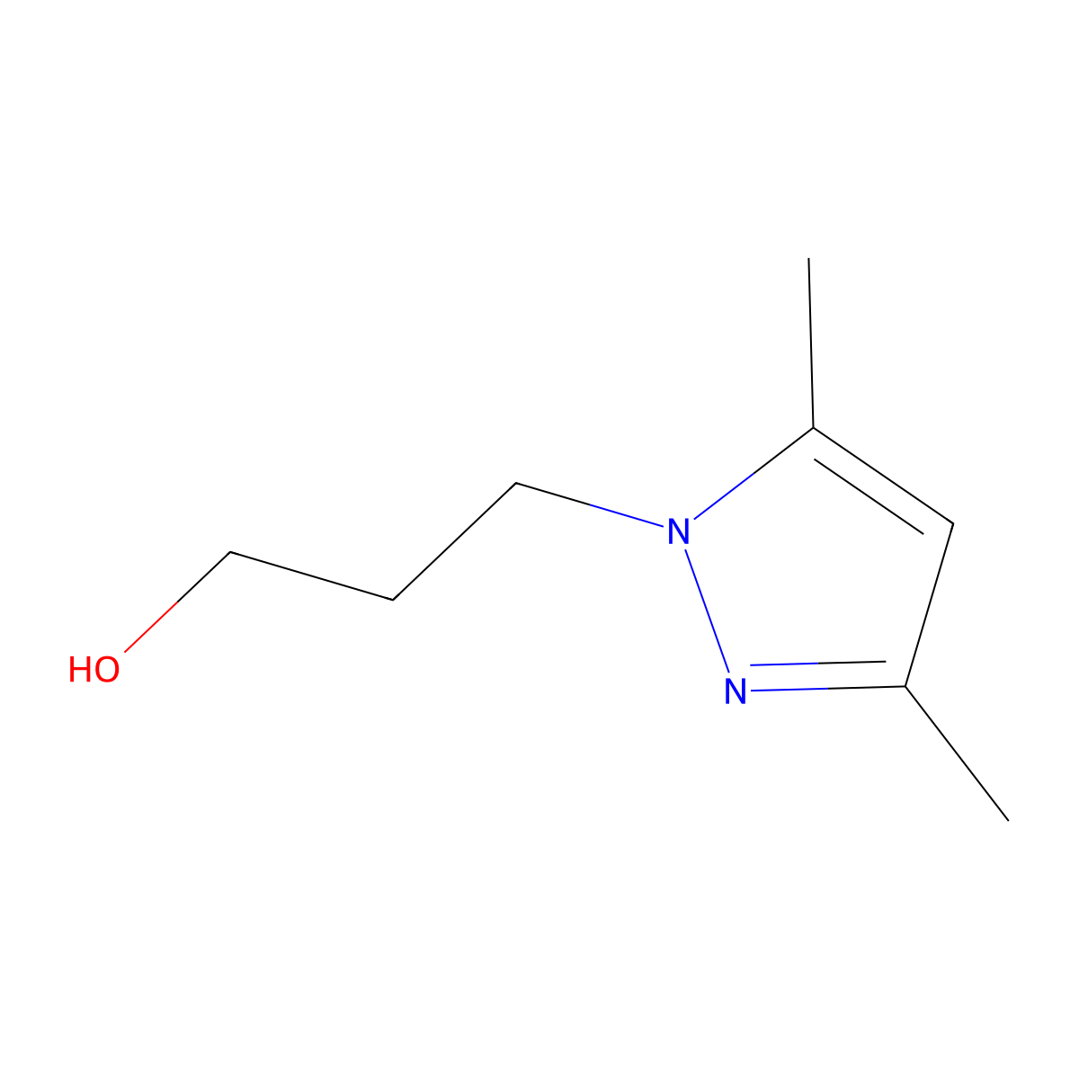 3-(3,5-Dimethyl-1H-pyrazol-1-YL)propan-1-OL molecular structure, CAS 81930-33-8