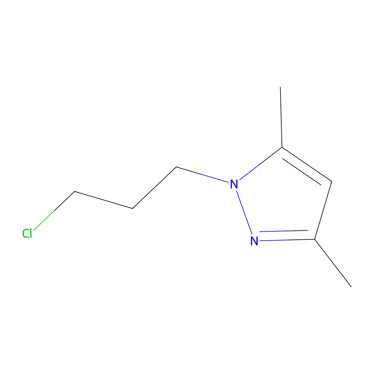 1-(3-chloropropyl)-3,5-dimethyl-1H-pyrazole molecular structure, CAS 81930-34-9