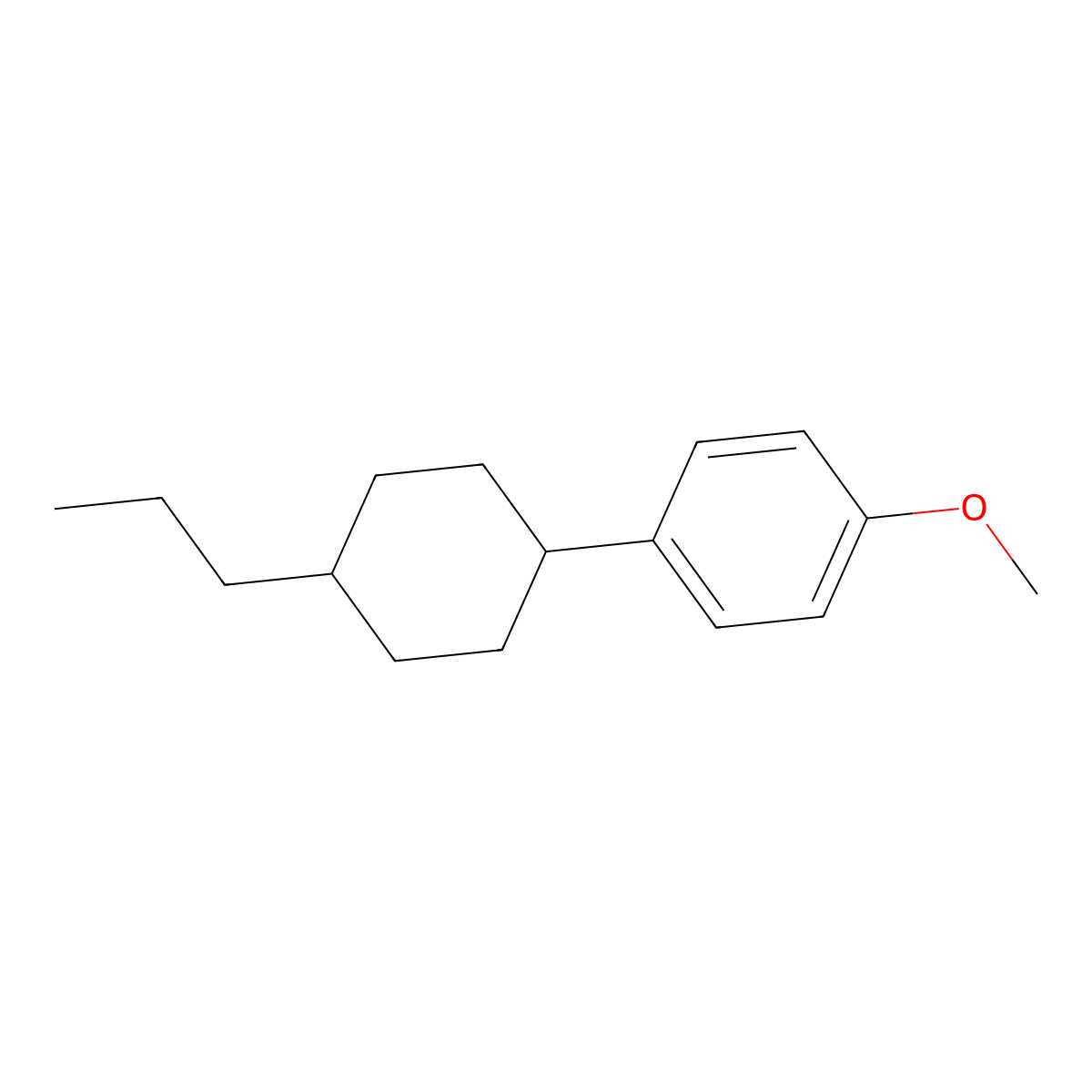 1-Methoxy-4-(trans-4-n-propylcyclohexyl)benzene molecular structure, CAS 81936-32-5