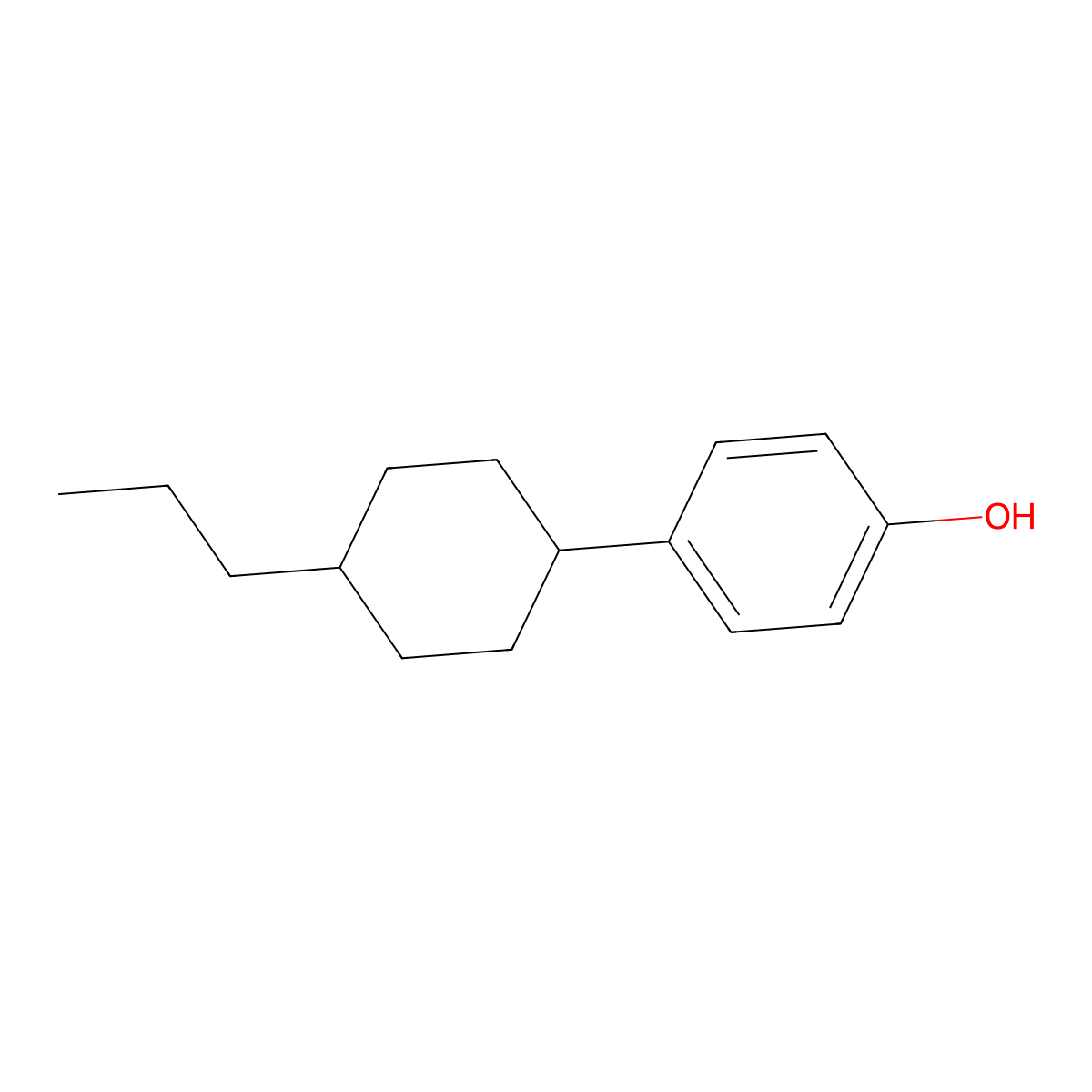 Phenol, 4-(trans-4-propylcyclohexyl)- molecular structure, CAS 81936-33-6