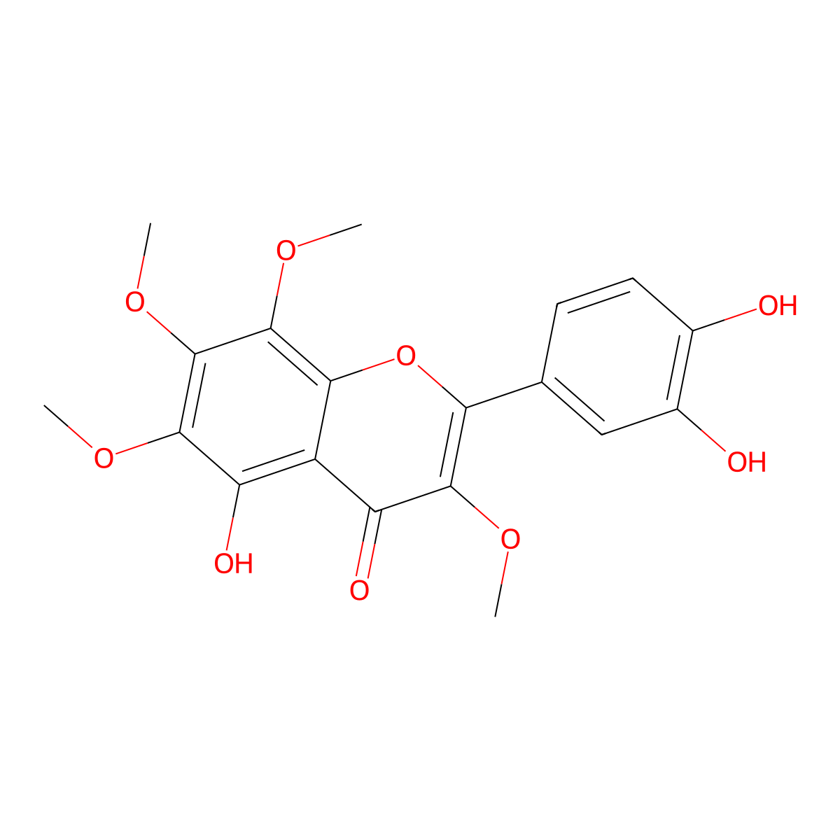 5,3',4'-Trihydroxy-3,6,7,8-tetramethoxyflavone molecular structure, CAS 81943-52-4