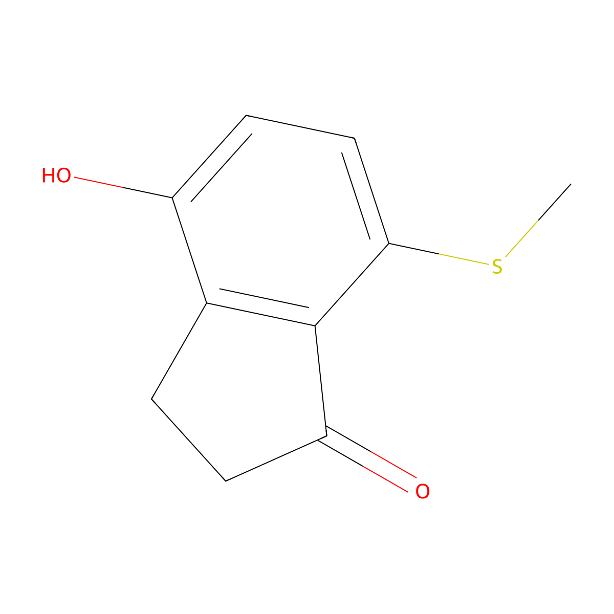 4-Hydroxy-7-methylthioindan-1-one molecular structure, CAS 81945-24-6