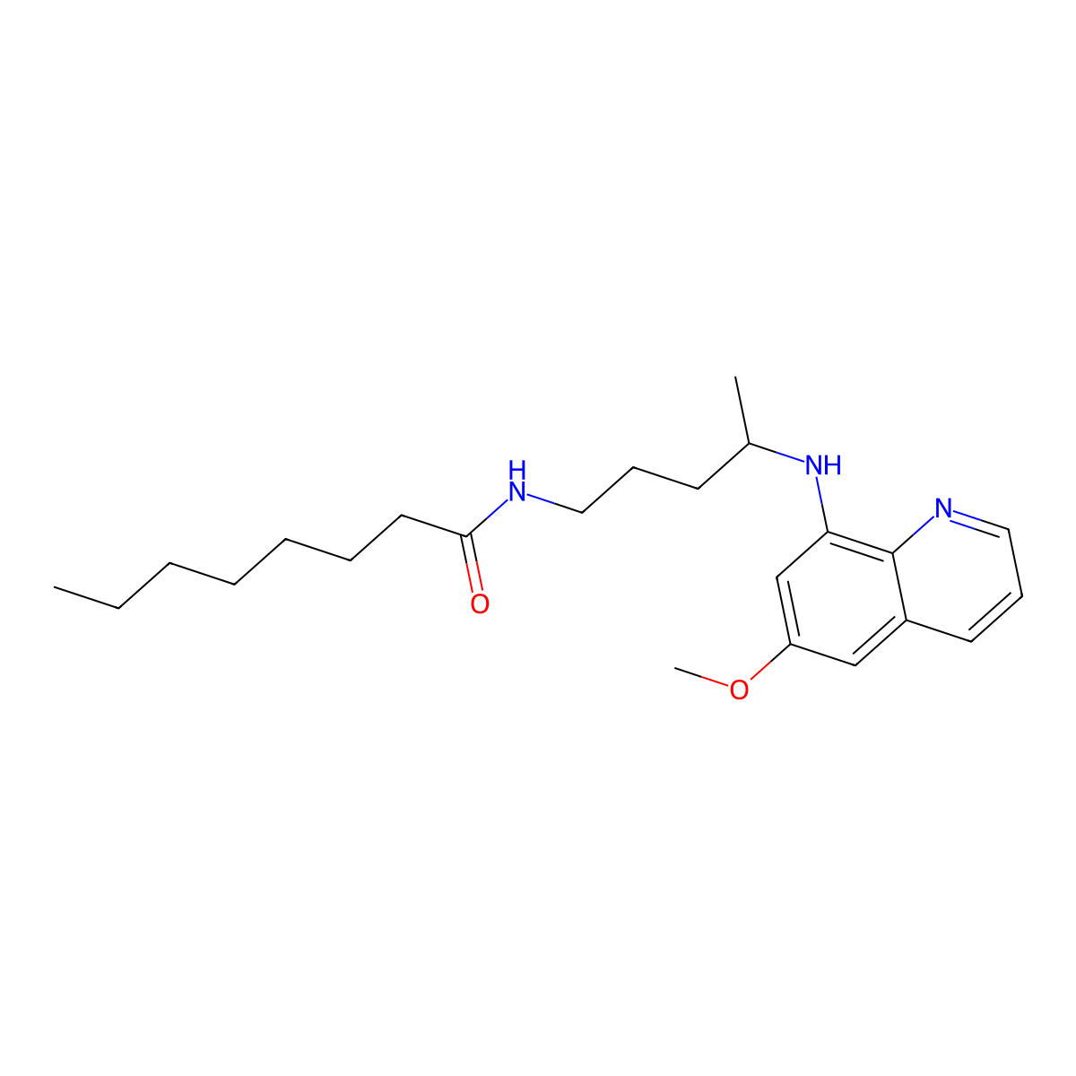 Octanoylprimaquine molecular structure, CAS 81947-79-7