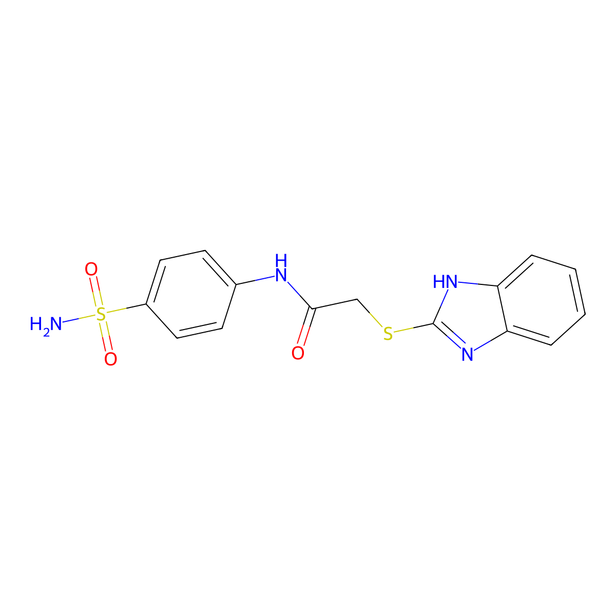 2-((1H-benzo[d]imidazol-2-yl)thio)-N-(4-sulfamoylphenyl)acetamide molecular structure, CAS 81958-34-1