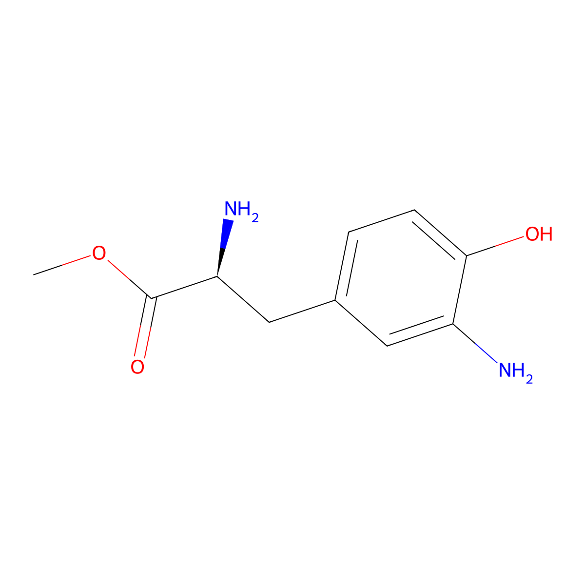 Methyl (2S)-2-amino-3-(3-amino-4-hydroxyphenyl)propanoate molecular structure, CAS 81959-10-6