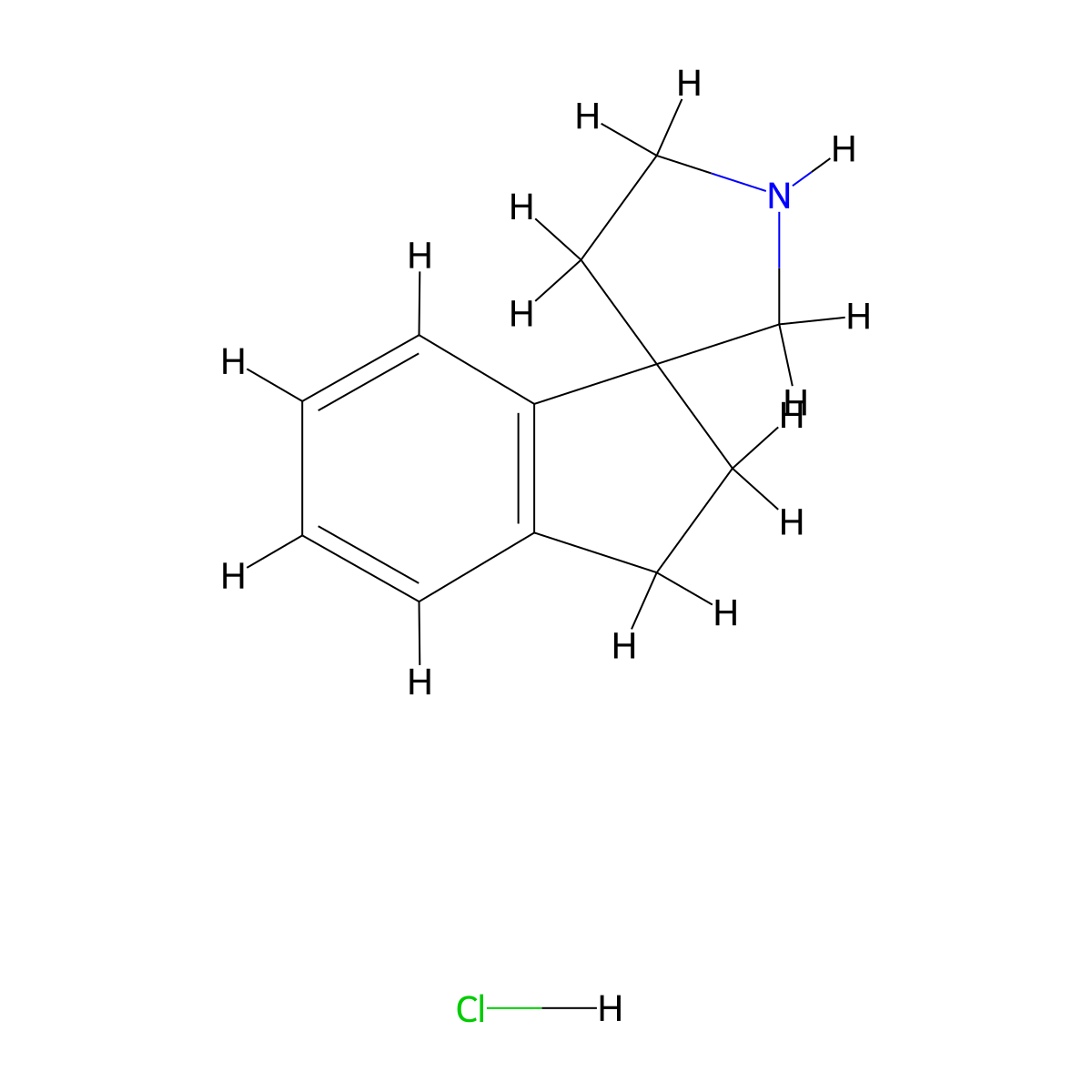 2,3-Dihydrospiro[indene-1,3'-pyrrolidine] hydrochloride molecular structure, CAS 81962-05-2