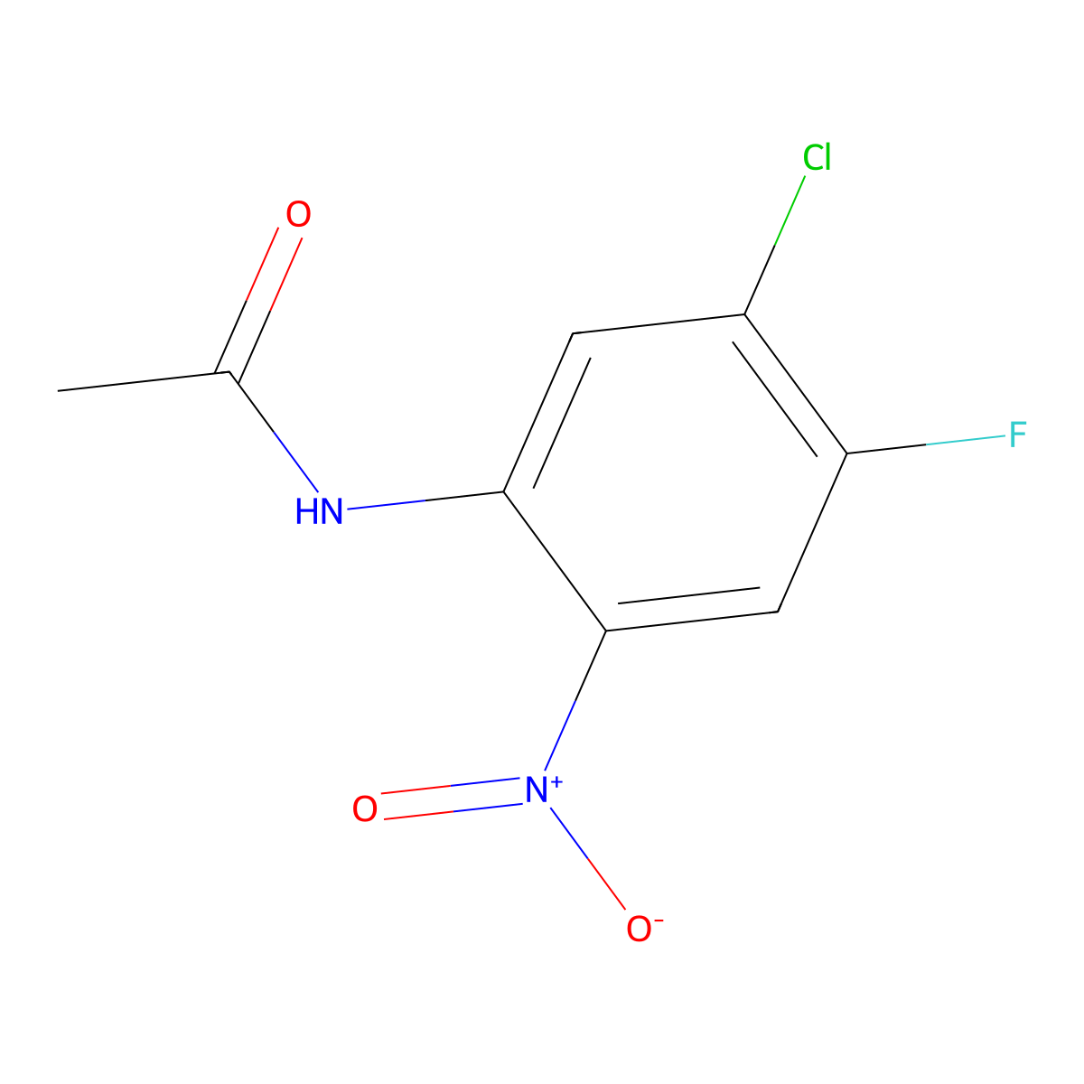 N-(5-chloro-4-fluoro-2-nitrophenyl)acetamide molecular structure, CAS 81962-58-5