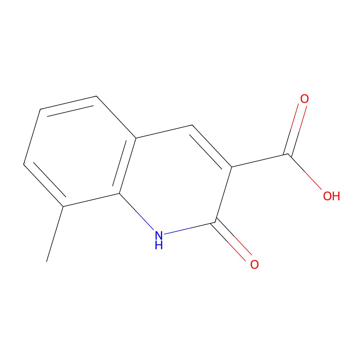 8-Methyl-2-oxo-1,2-dihydro-quinoline-3-carboxylic acid molecular structure, CAS 81963-07-7