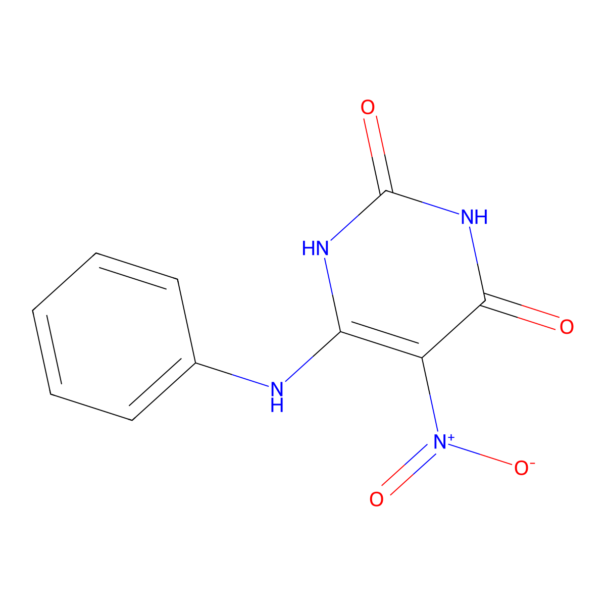 6-Anilino-5-nitropyrimidine-2,4(1H,3H)-dione molecular structure, CAS 81964-30-9