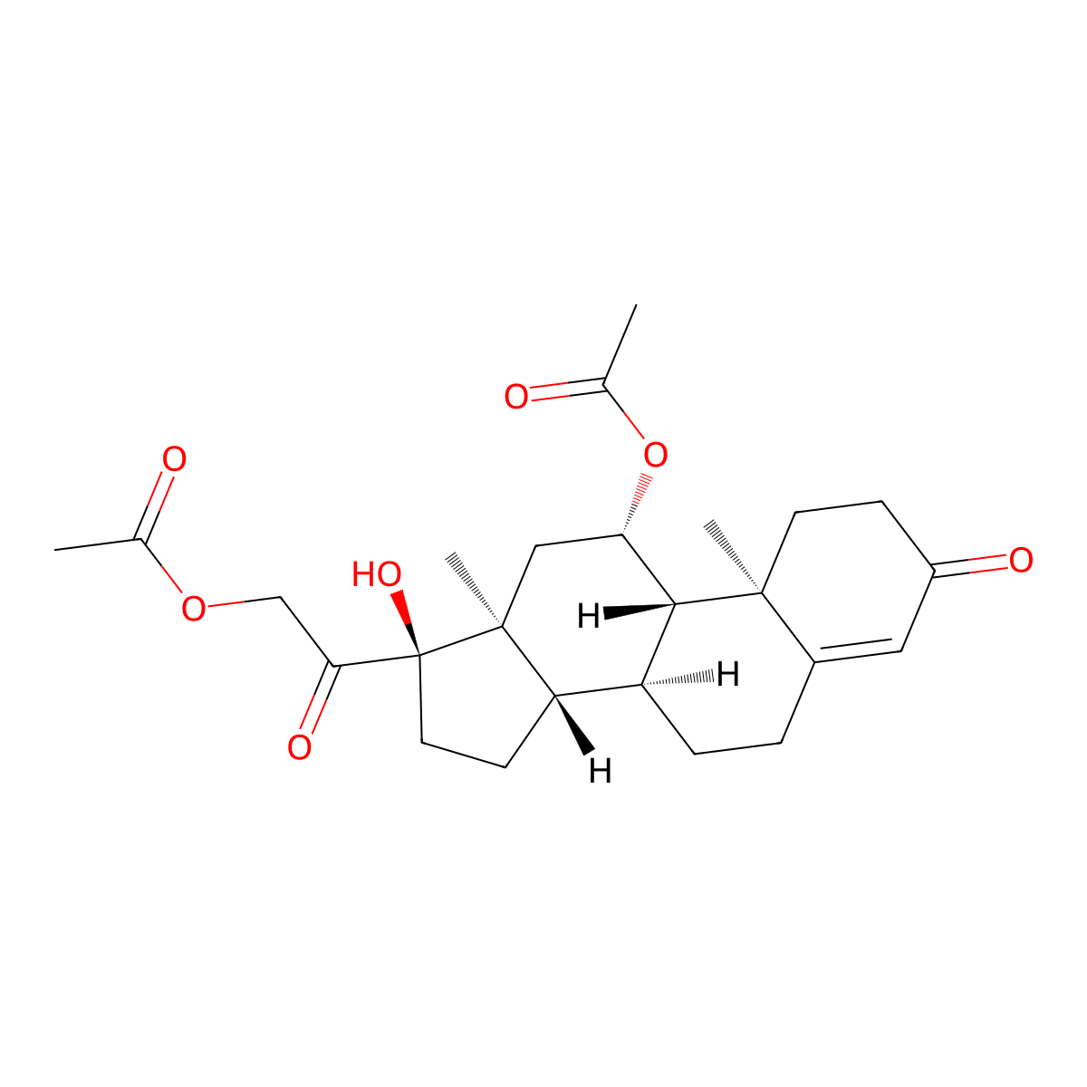 Hydrocortisone 11,21-diacetate molecular structure, CAS 81968-66-3