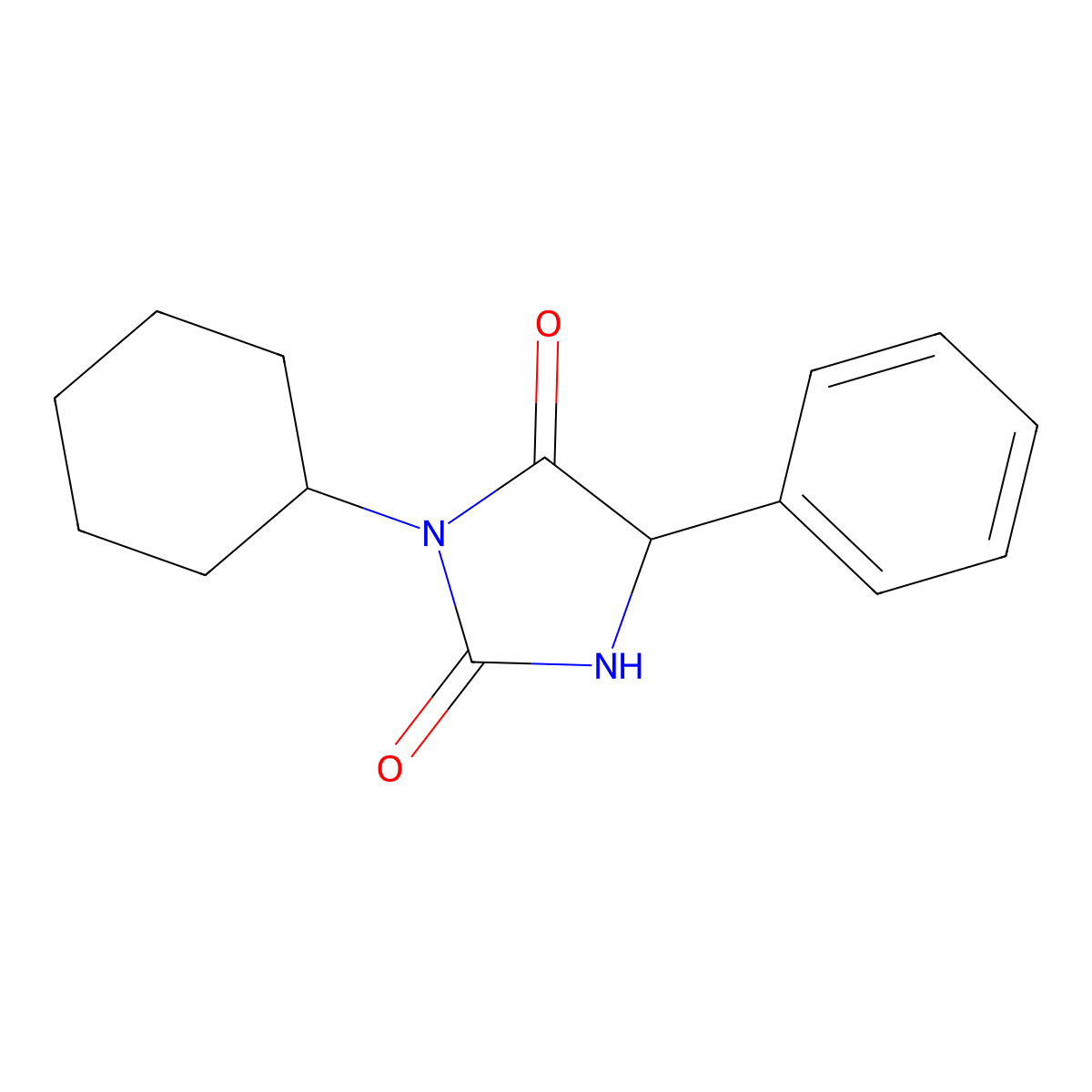 3-Cyclohexyl-5-phenylimidazolidine-2,4-dione molecular structure, CAS 81968-74-3