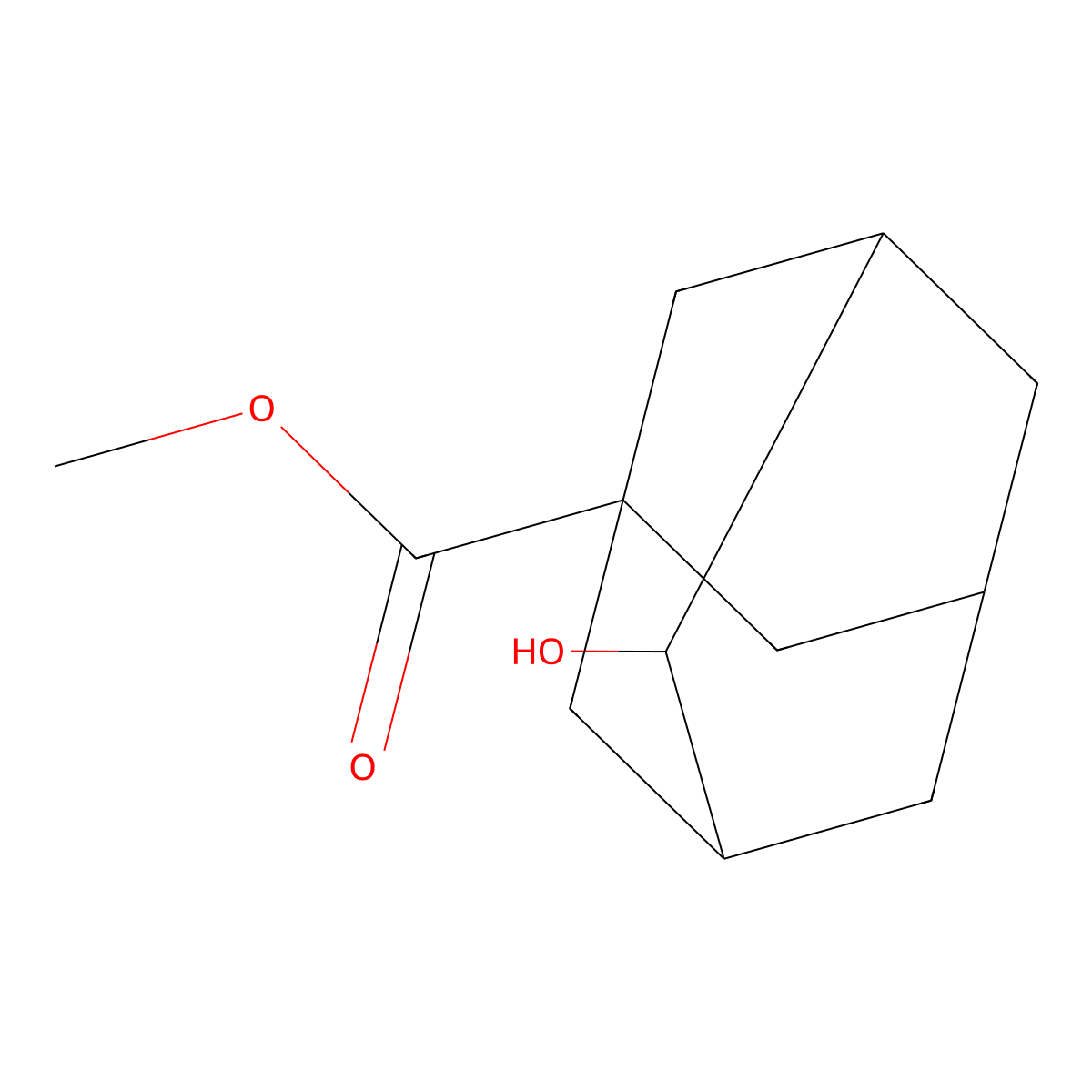 Methyl 4-hydroxyadamantane-1-carboxylate molecular structure, CAS 81968-76-5