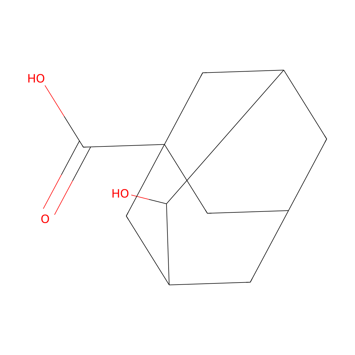 4-hydroxyadamantane-1-carboxylic Acid molecular structure, CAS 81968-77-6