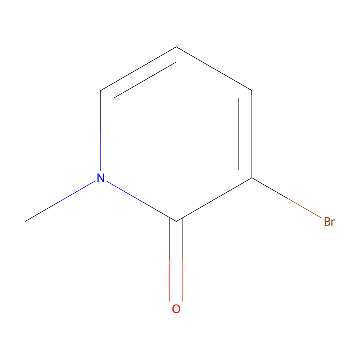 3-Bromo-1-methyl-1,2-dihydropyridin-2-one molecular structure, CAS 81971-38-2